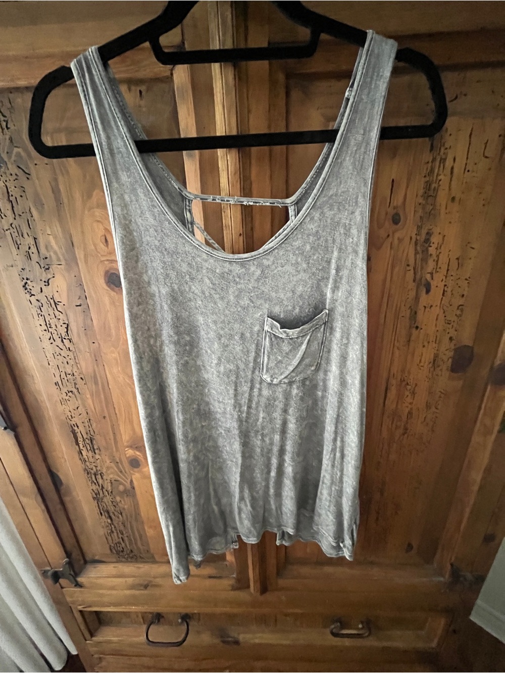 Vintage Savanna Washed Gray Tank Top  with back detail size large